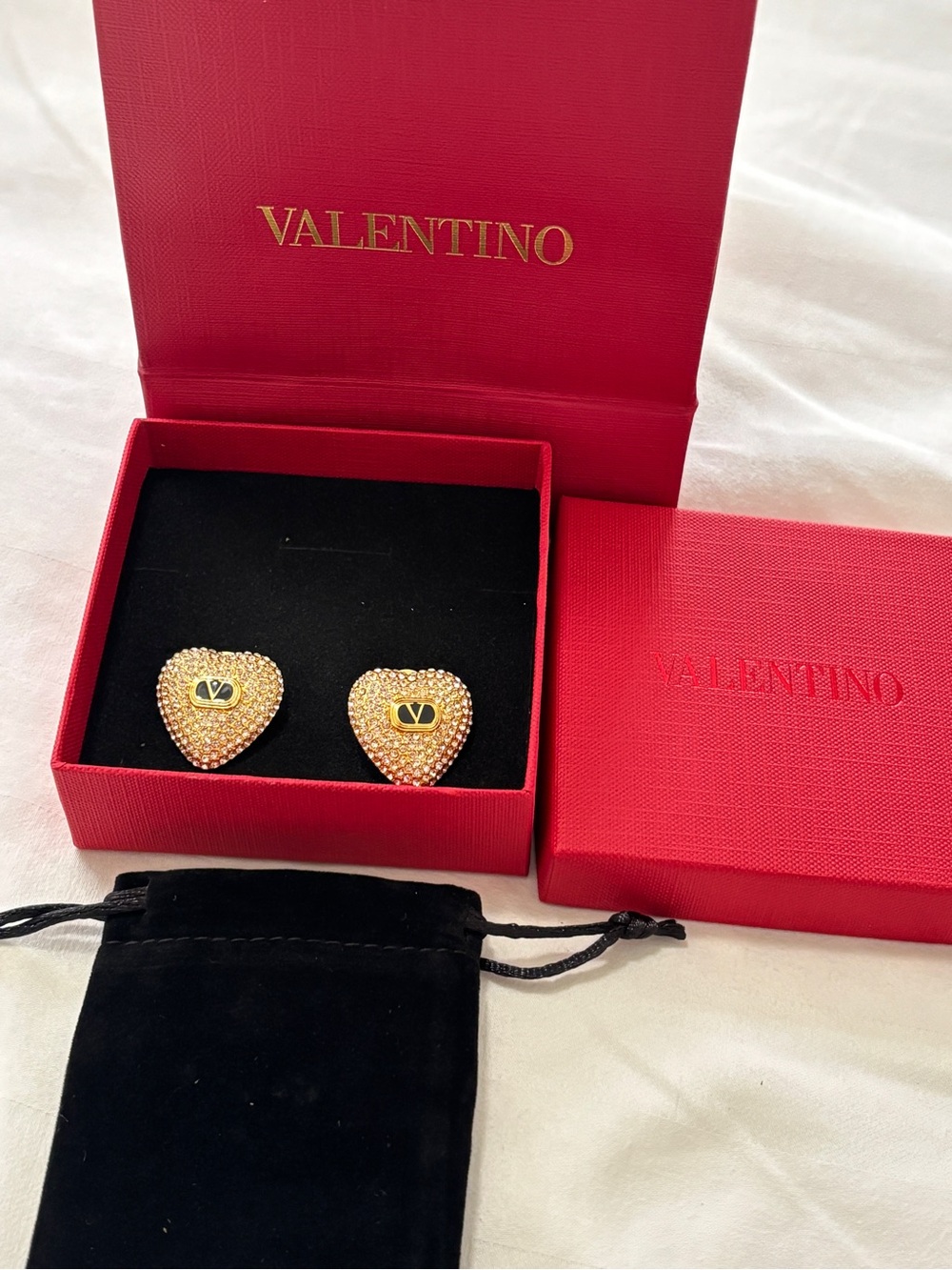 Valentino Garavani Coeur Royal Metal, Enamel and Swarovski Crystal Earrings